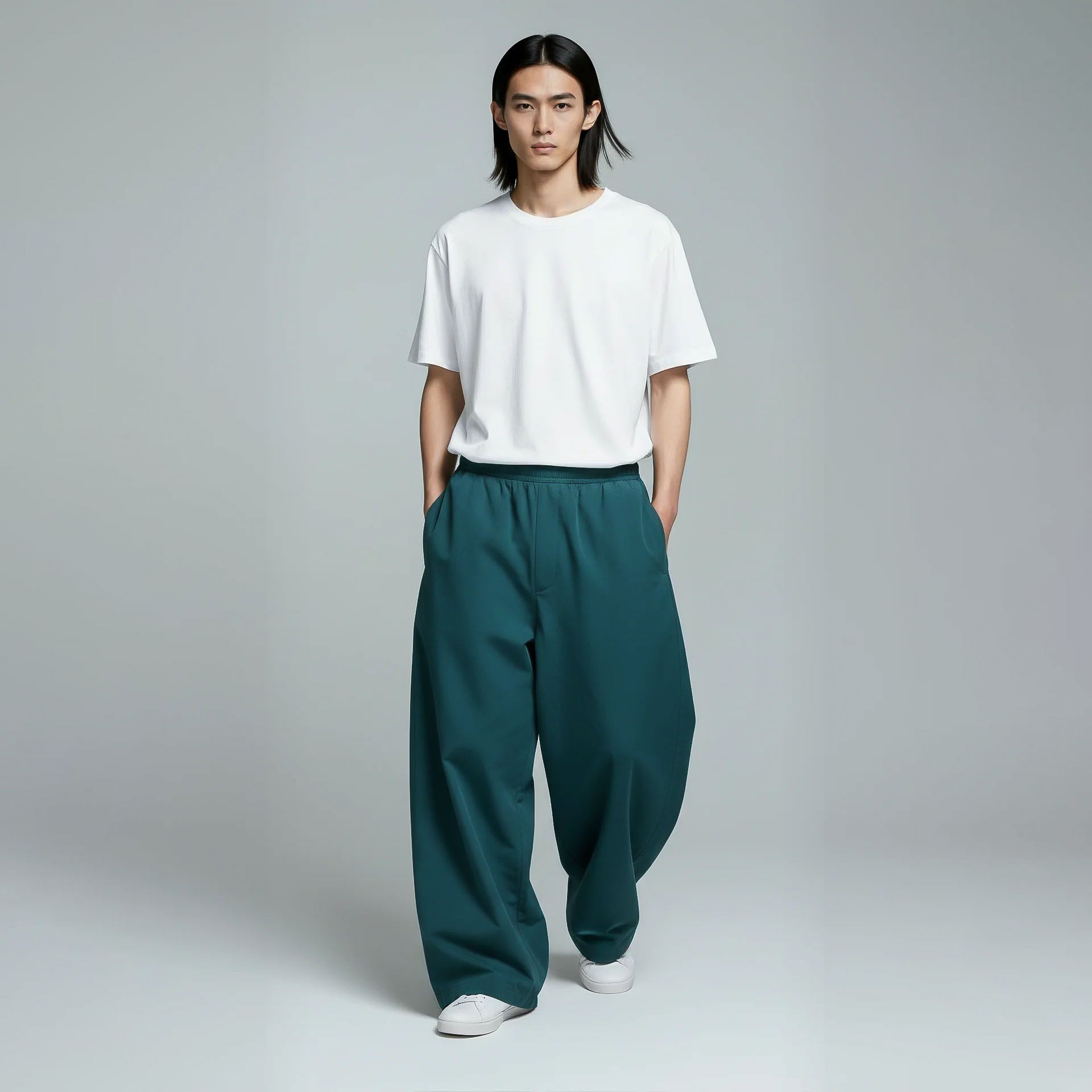 Baggy Sweatpants-Teal-3