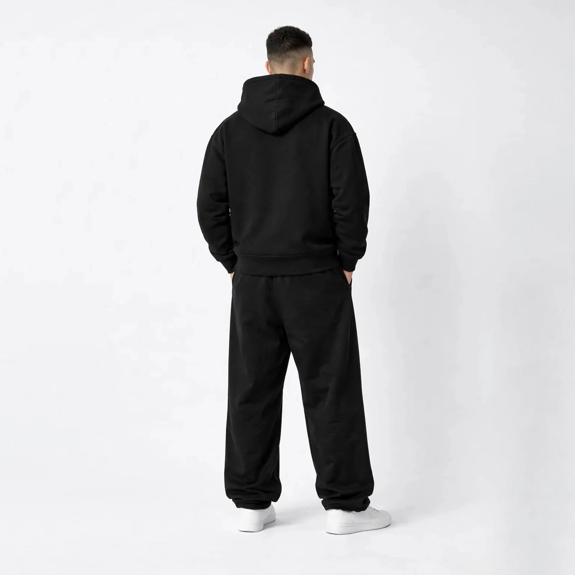 Drop Shoulder Hoodie-Black-3