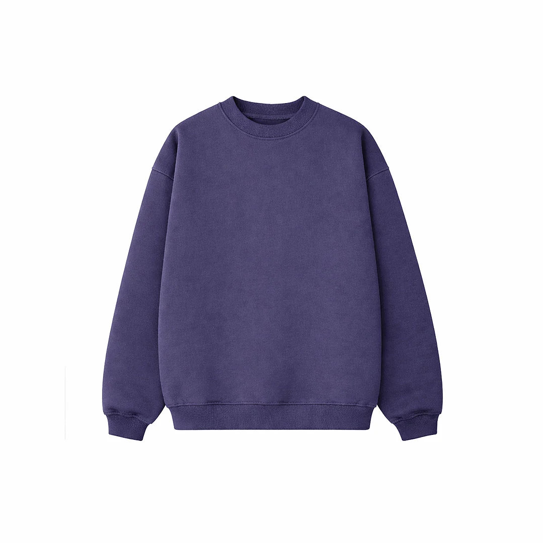 Drop Shoulder Crewneck- Blueberry-zoom-1