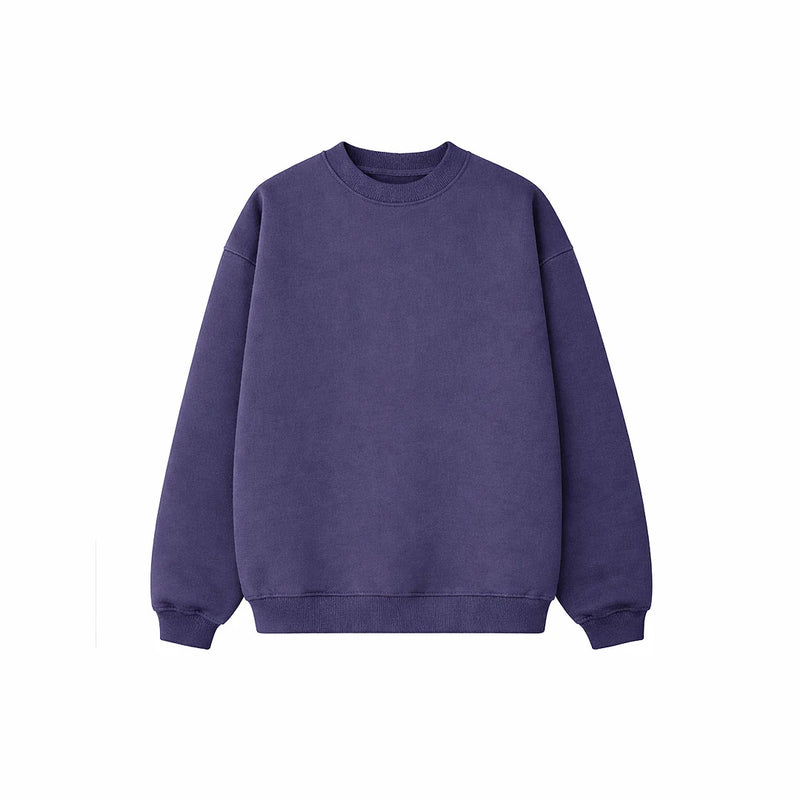 Drop Shoulder Crewneck- Charcoal-zoom-
