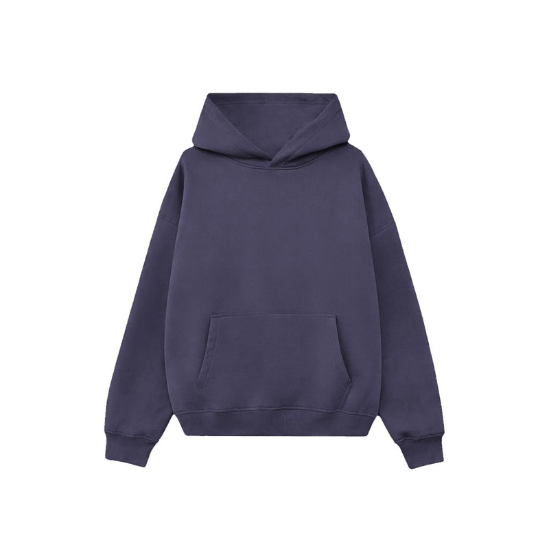 Pack of Drop Shoulder Hoodie- Blueberry-zoom-