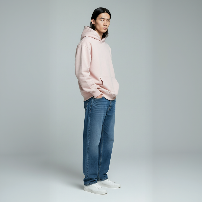 Drop Shoulder Hoodie- Petal-zoom-