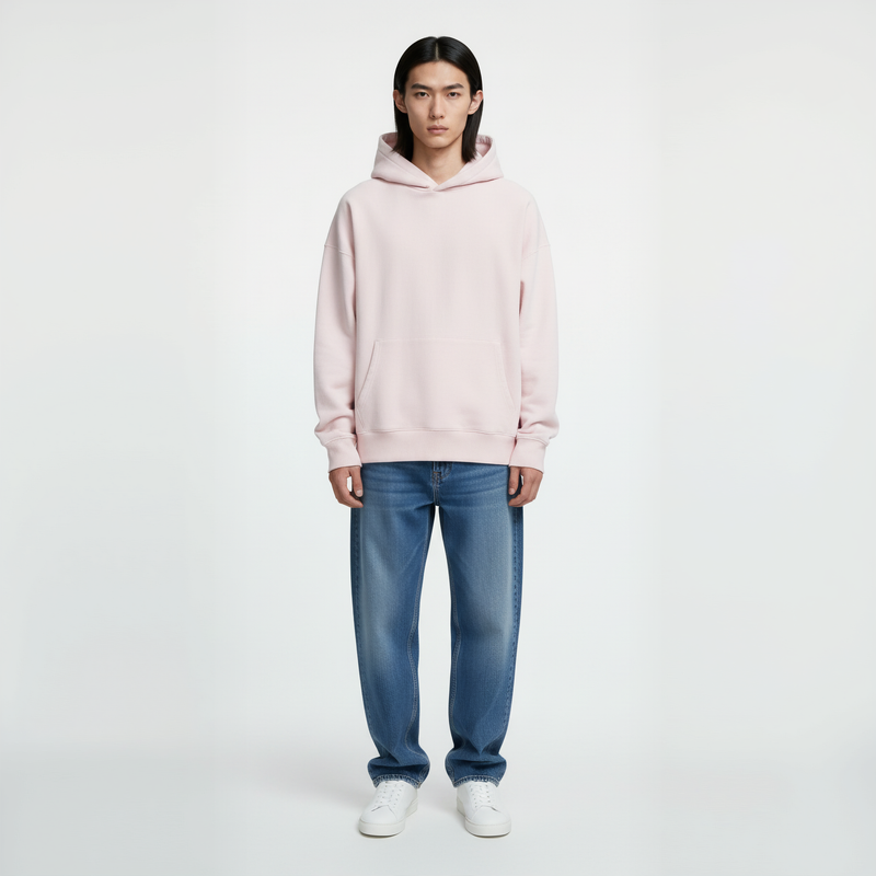 Drop Shoulder Hoodie- Petal-zoom-