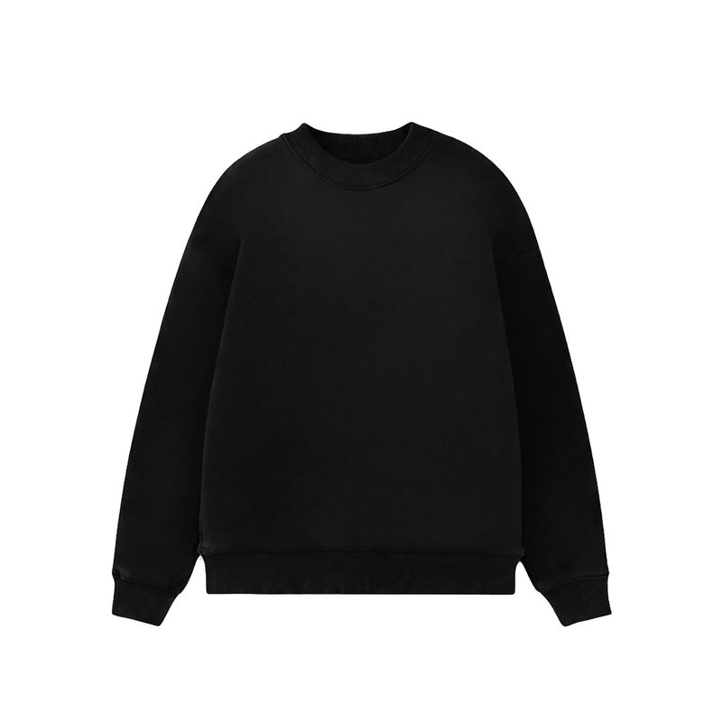 Pack of Drop Shoulder Crewneck- Black-zoom-