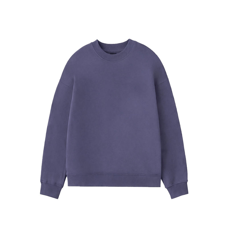 Drop Shoulder Crewneck- Blueberry-zoom-