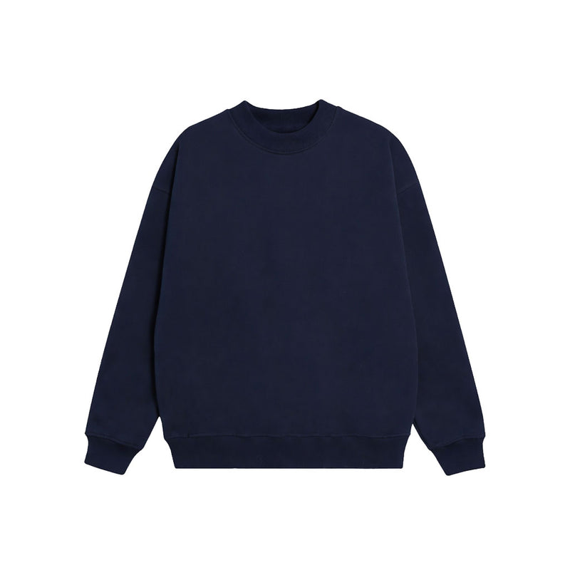 Drop Shoulder Crewneck- Navy-zoom-