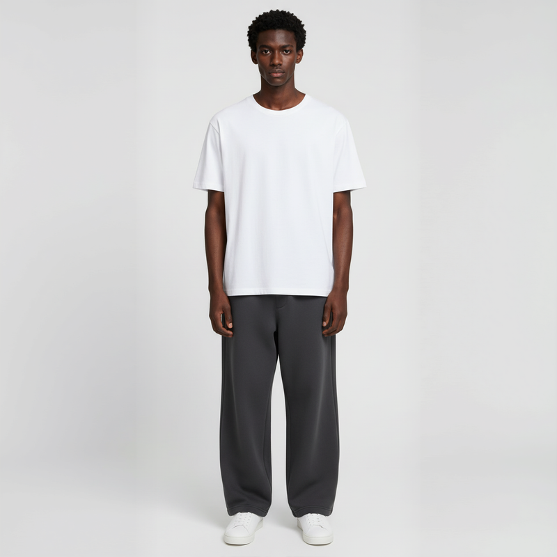 Open Bottom Sweatpant- Charcoal-zoom-