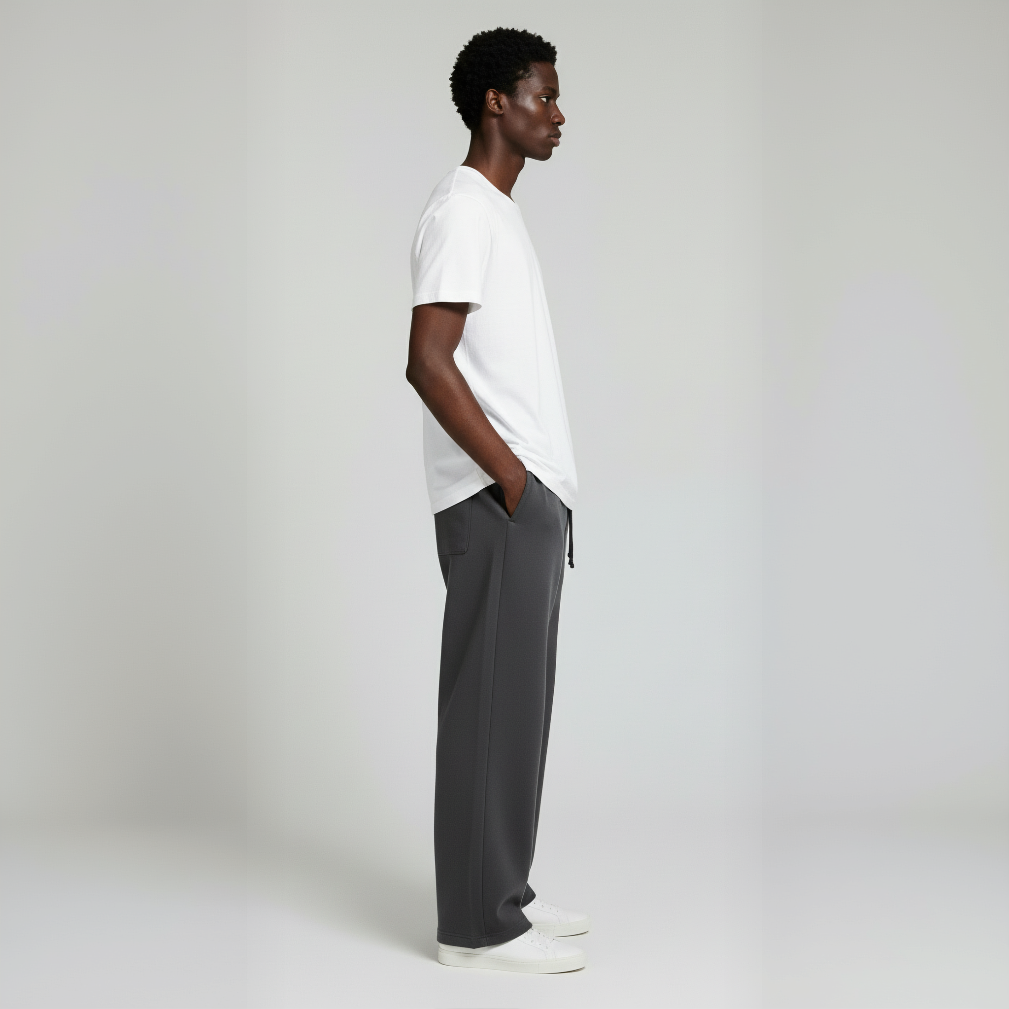 Open Bottom Sweatpant- Charcoal-zoom-4