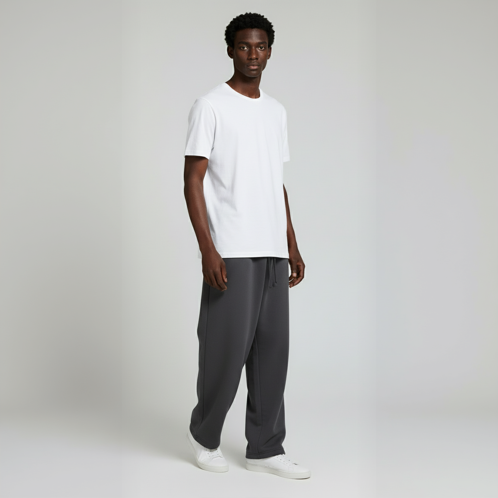Open Bottom Sweatpant- Charcoal-6