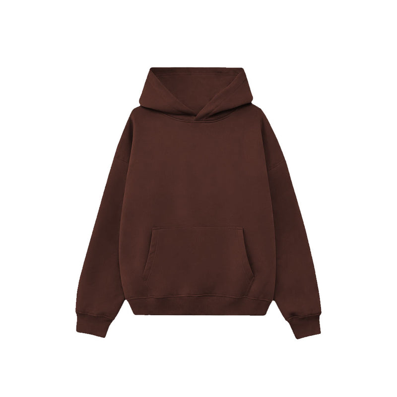 Pack of Drop Shoulder Hoodie- Dark Brown-zoom-