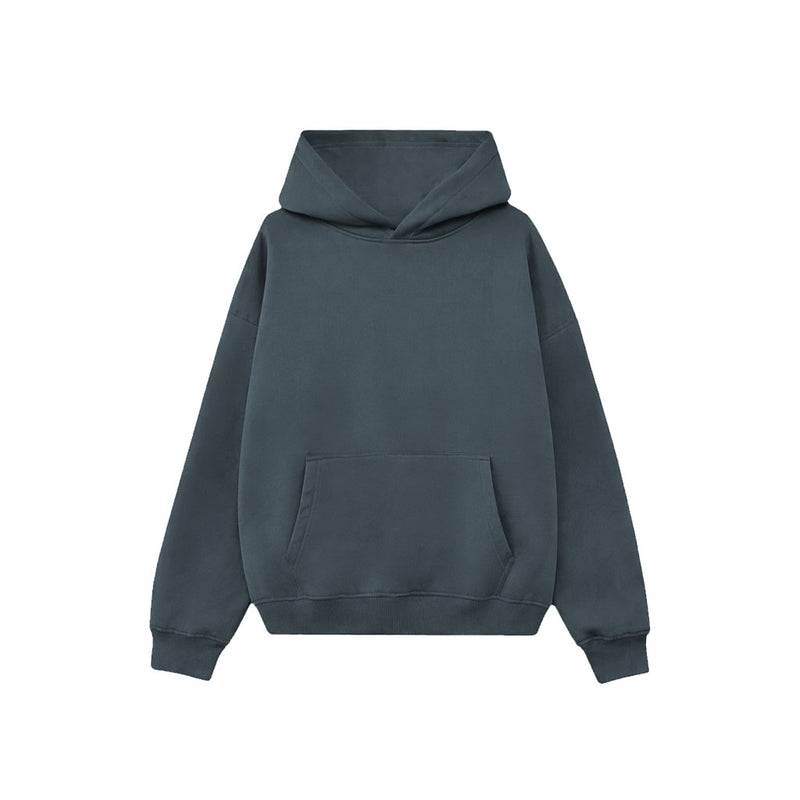 Drop Shoulder Hoodie- Deep Slate-zoom-