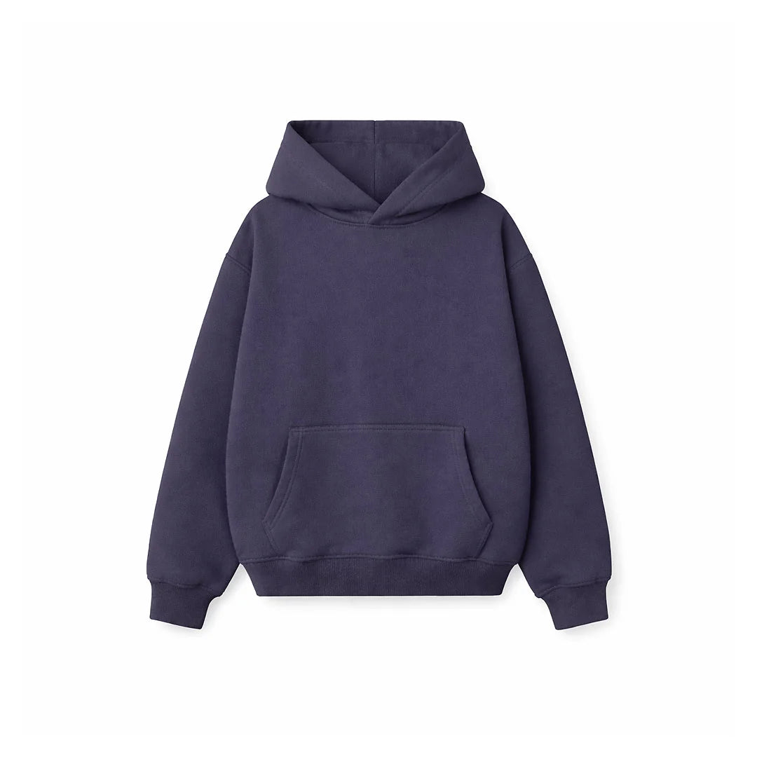 Drop Shoulder Hoodie- Slate-zoom-8