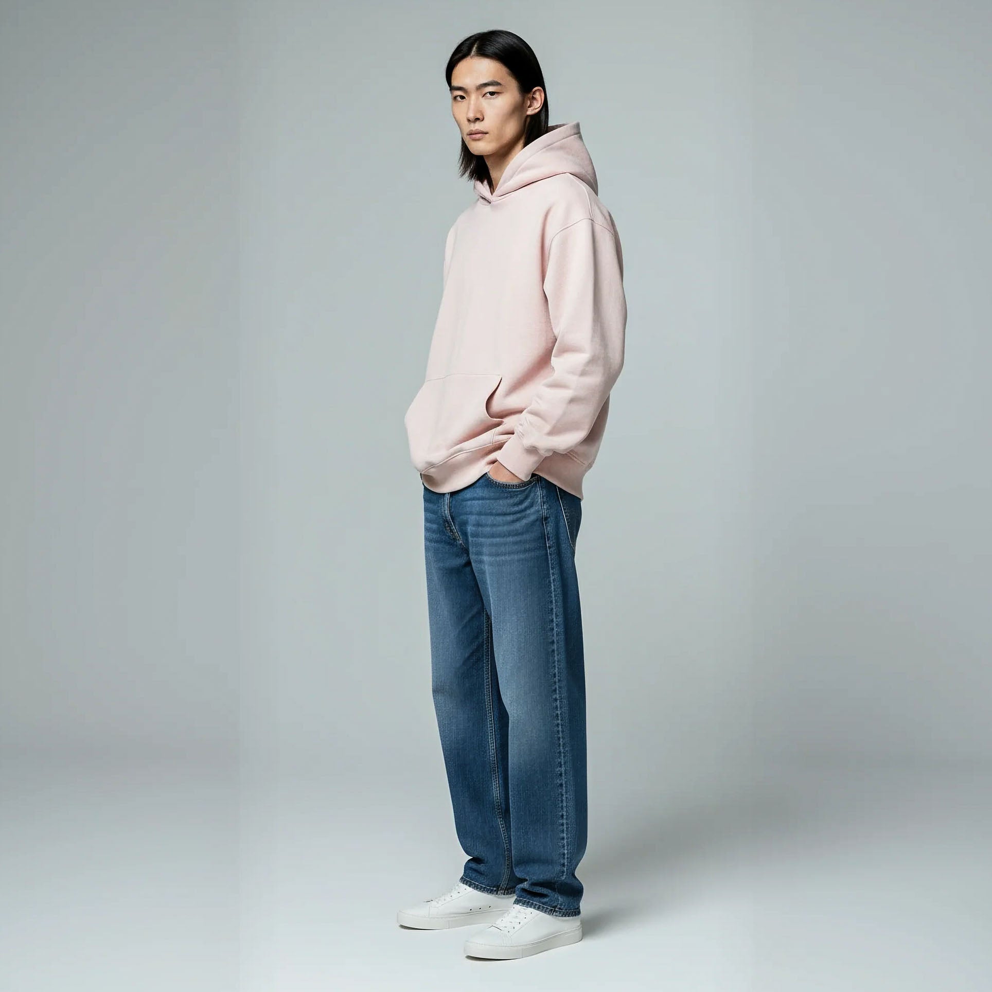 Drop Shoulder Hoodie- Petal-zoom-4