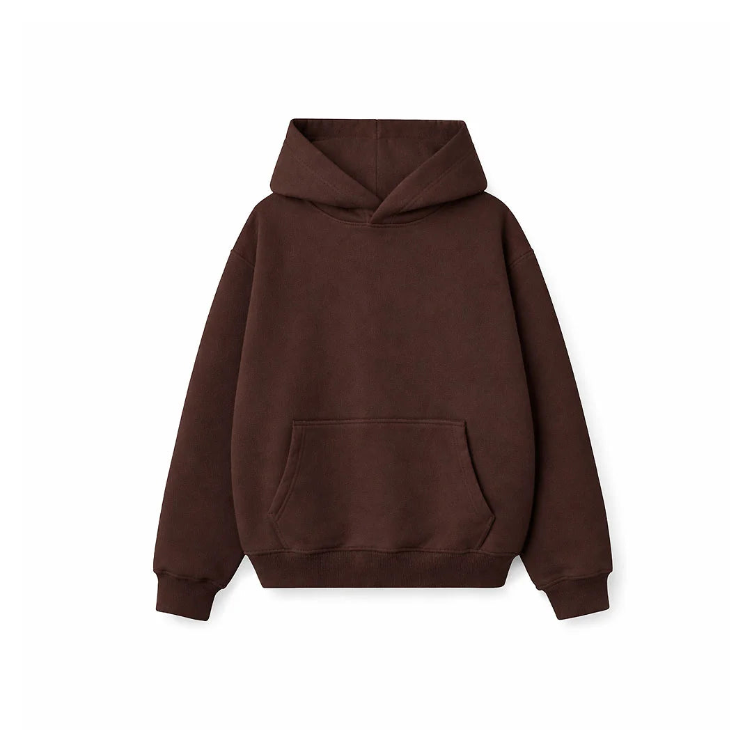 Pack of Drop Shoulder Hoodie- Dark Brown-1