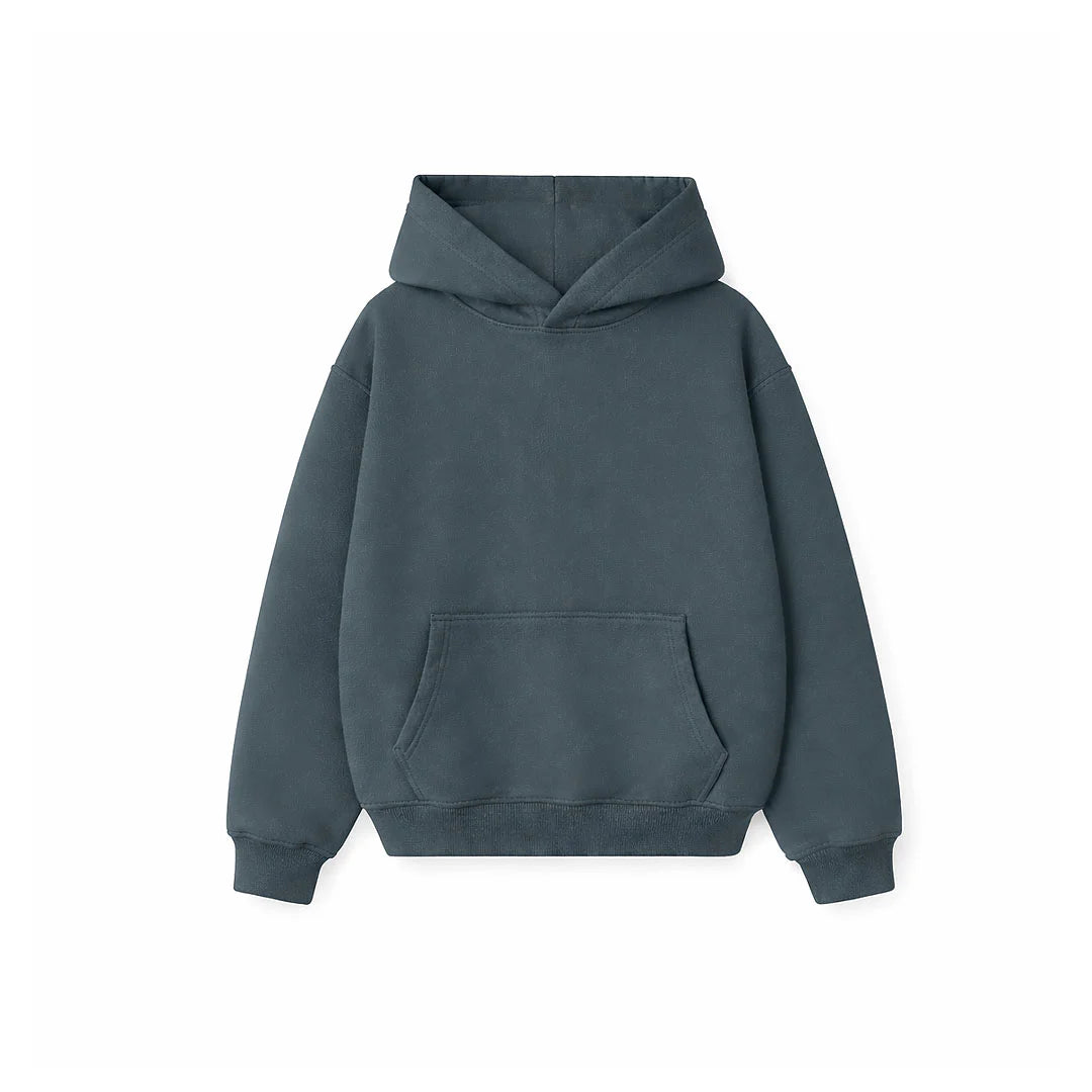 Drop Shoulder Hoodie-Heather Grey-zoom-19