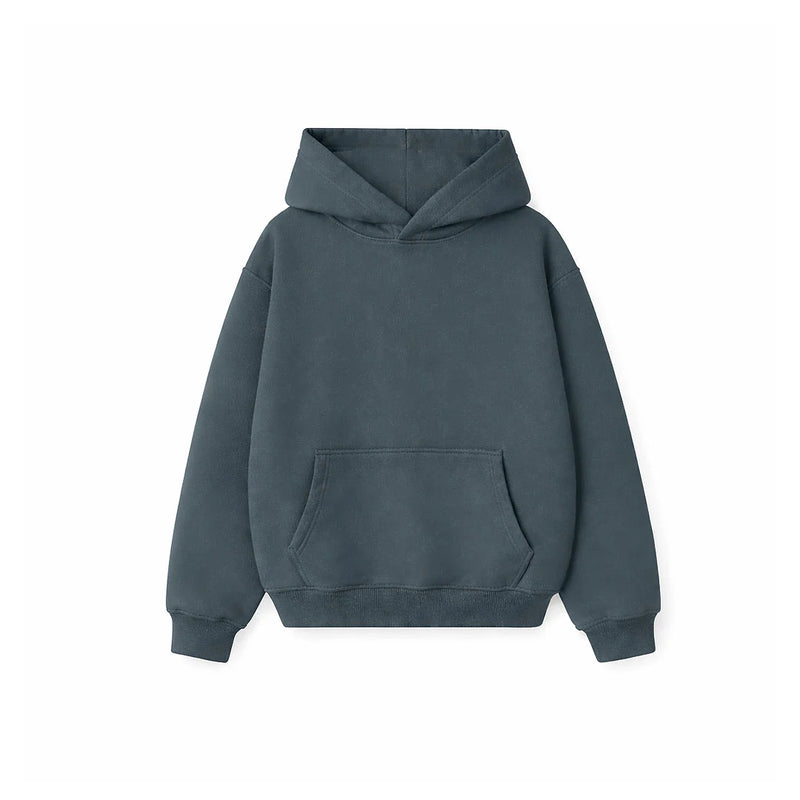 Drop Shoulder Hoodie- Ivory-zoom-