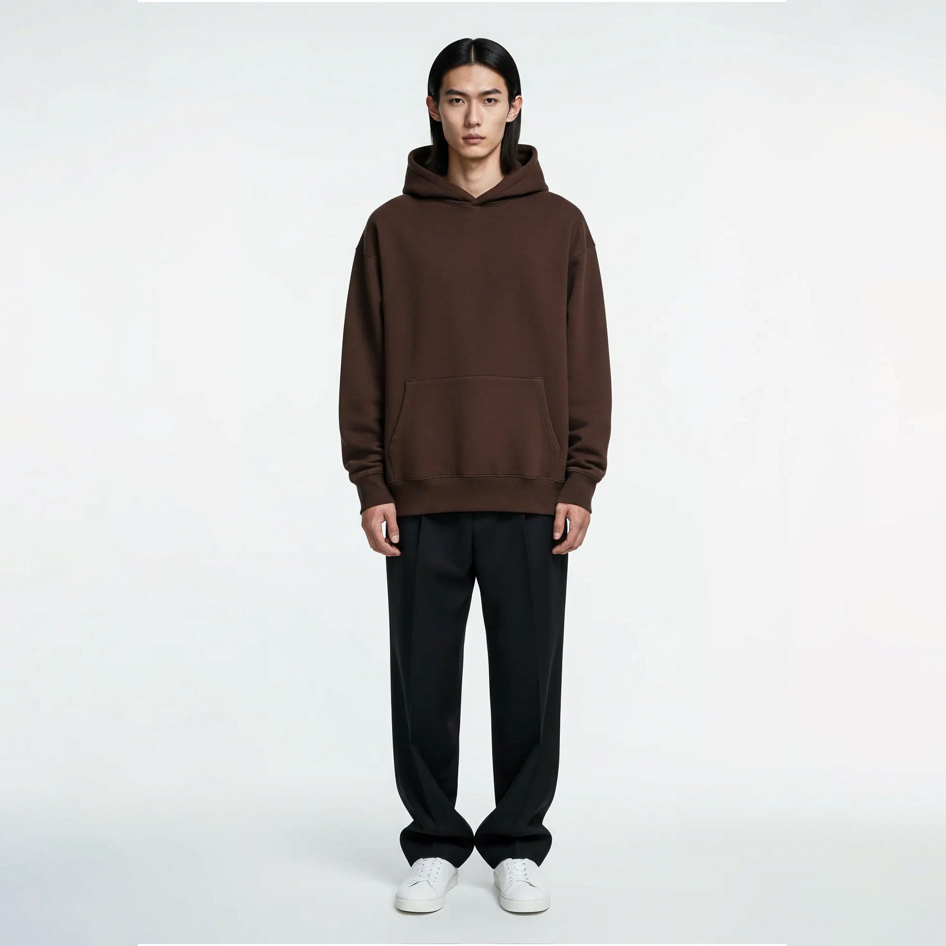 Pack of Drop Shoulder Hoodie- Dark Brown-6