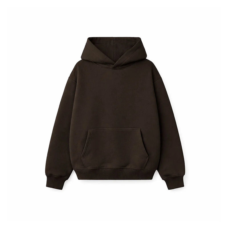 Drop Shoulder Hoodie- Espresso-zoom-