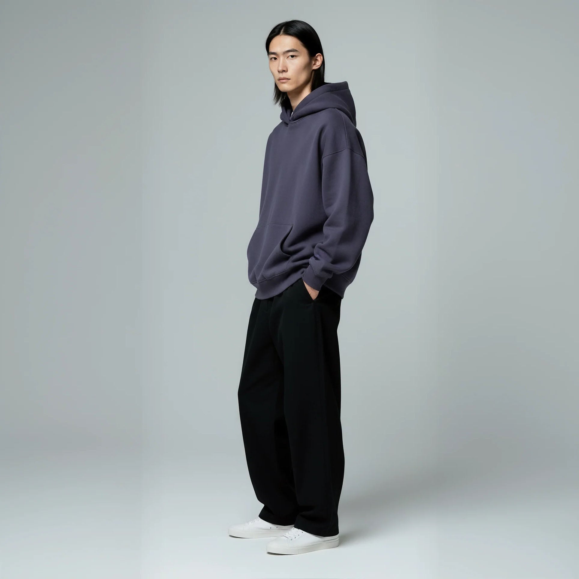 Pack of Drop Shoulder Hoodie- Blueberry-zoom-4