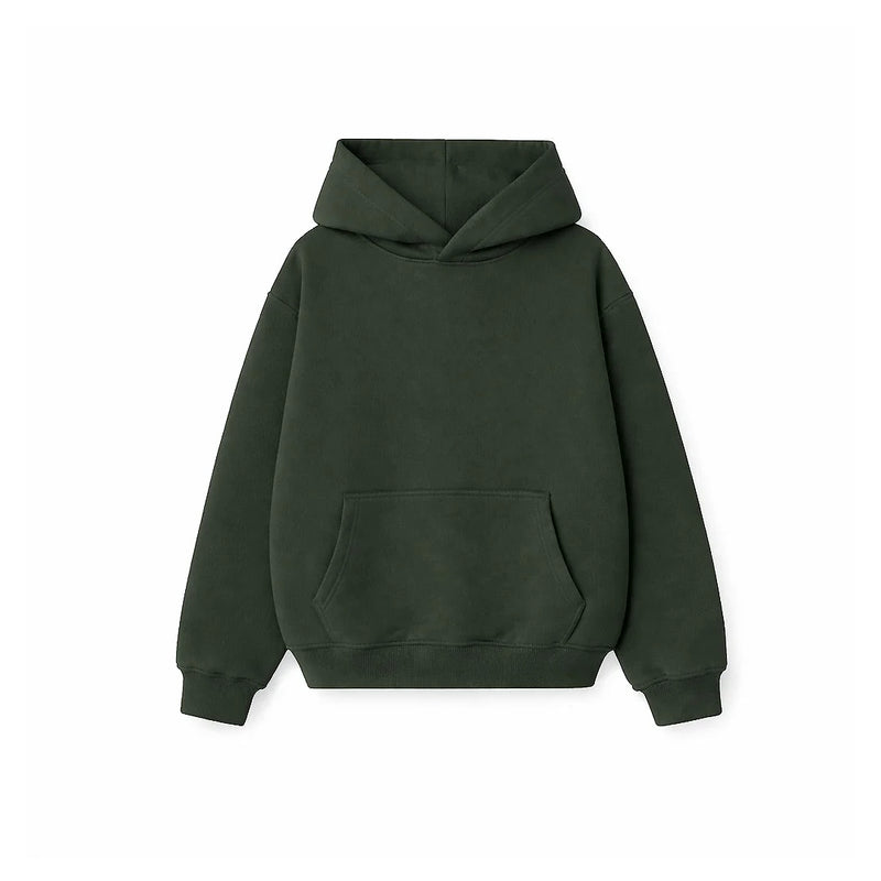 Drop Shoulder Hoodie-Navy-zoom-