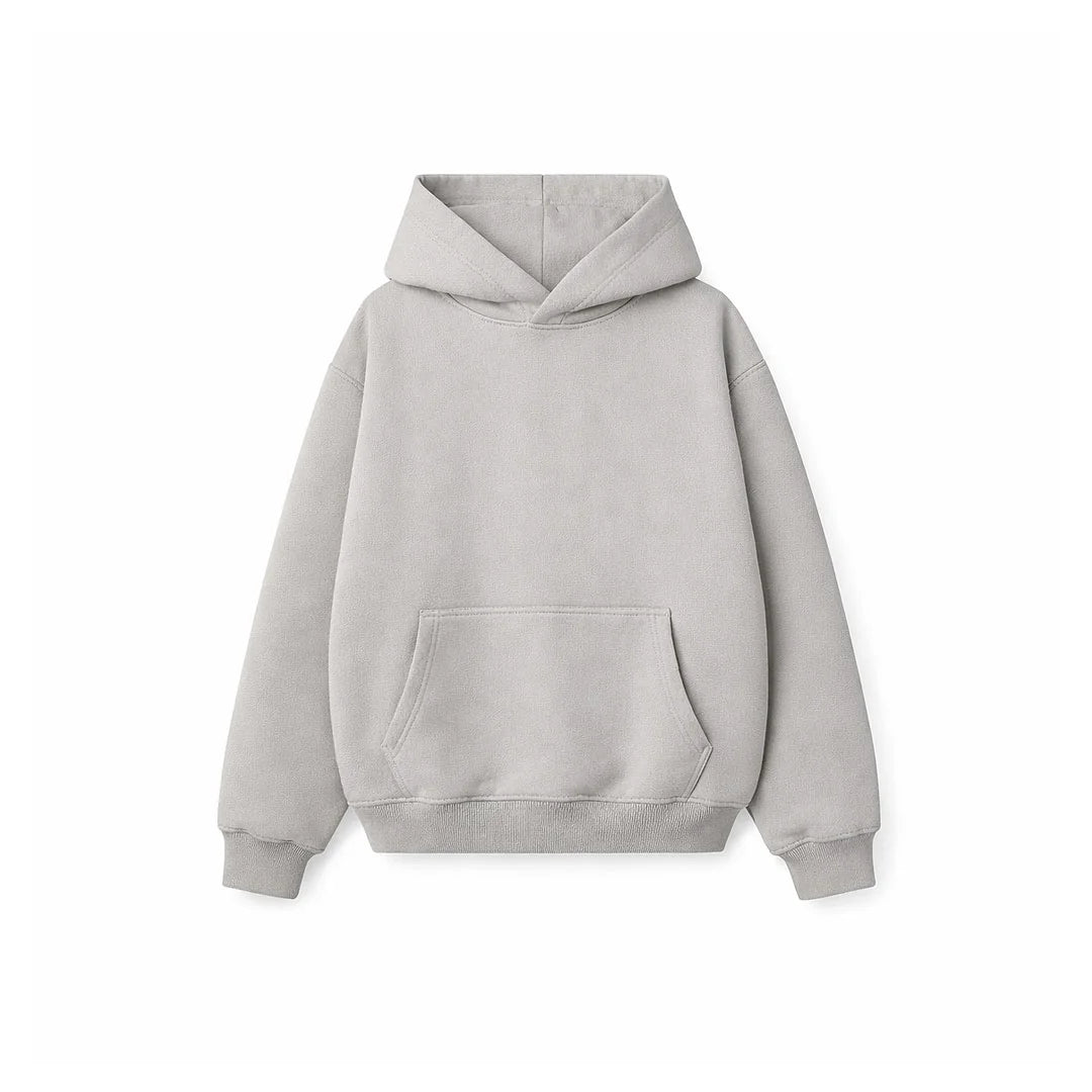 Drop Shoulder Hoodie- Ivory-zoom-12
