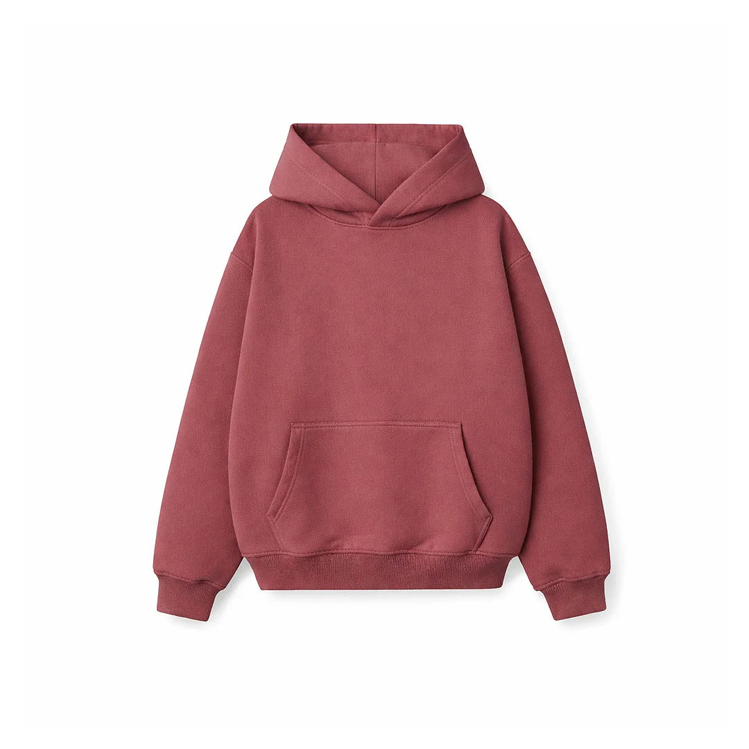 Pack of Drop Shoulder Hoodie- Rosewood-zoom-1