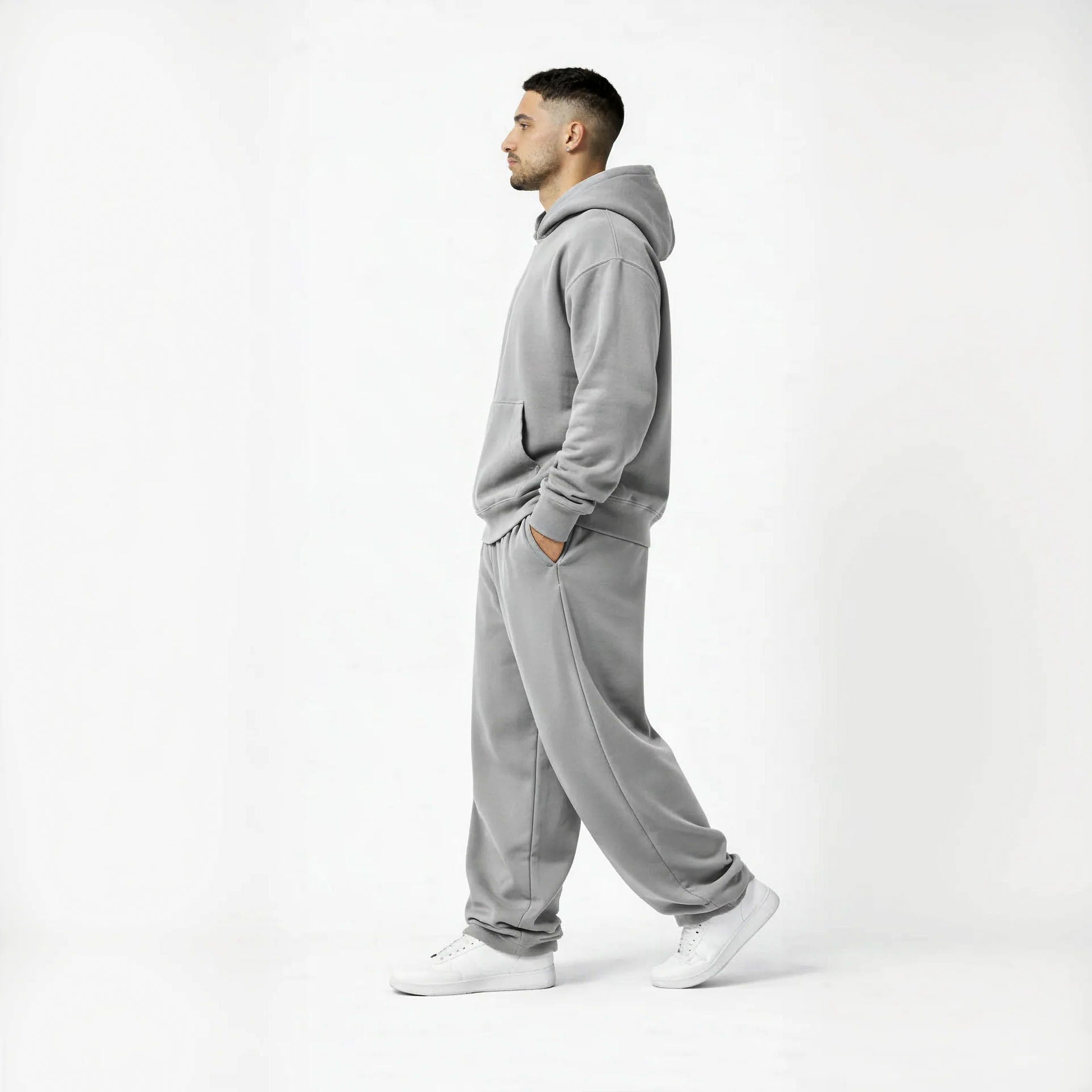 Drop Shoulder Hoodie-Pebble-5