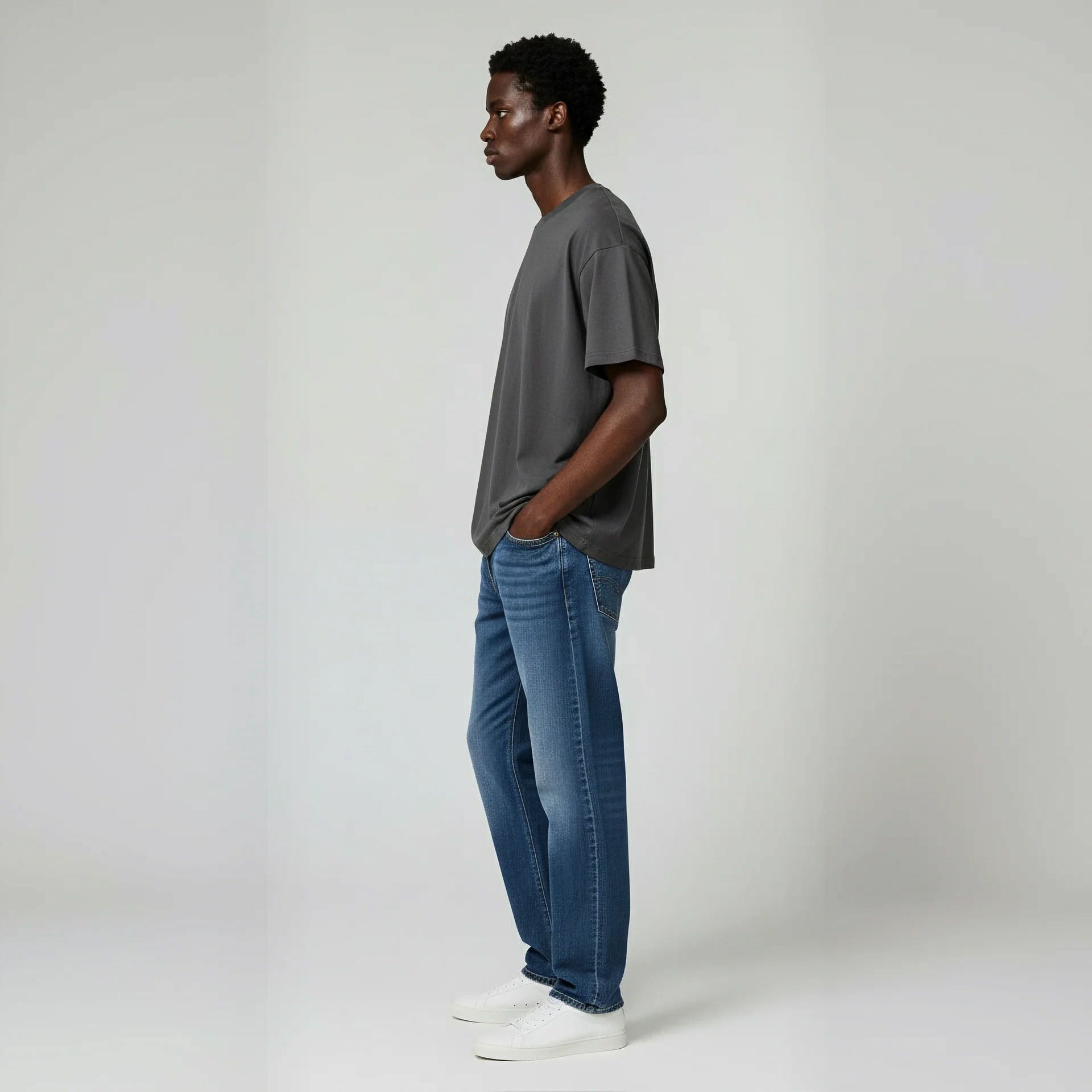 Pack of Drop Shoulder Tee shirt- Charcoal-4