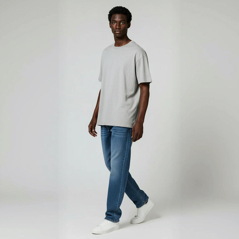 Drop Shoulder Tee shirt- Heather Grey-zoom-