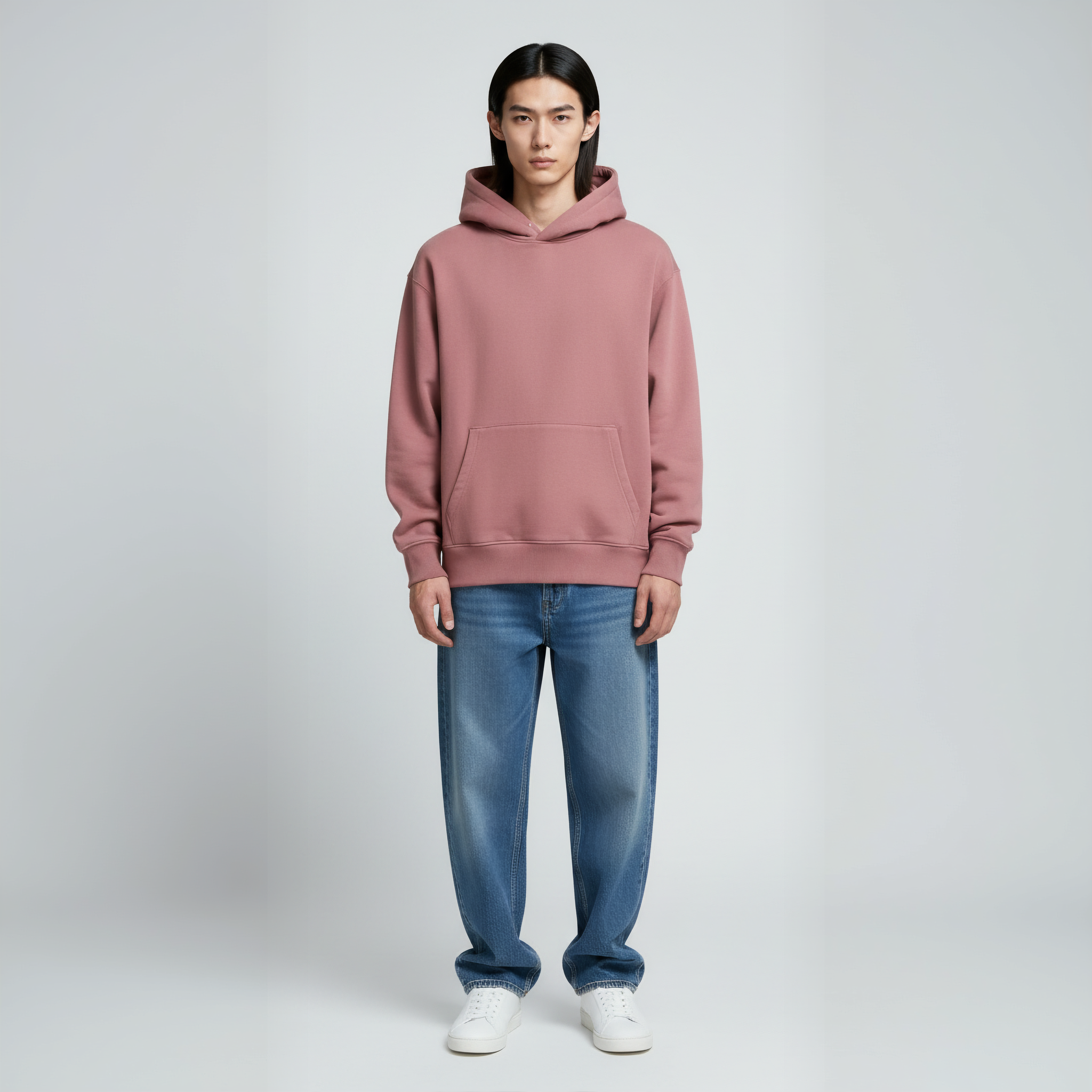 Pack of Drop Shoulder Hoodie- Rosewood
