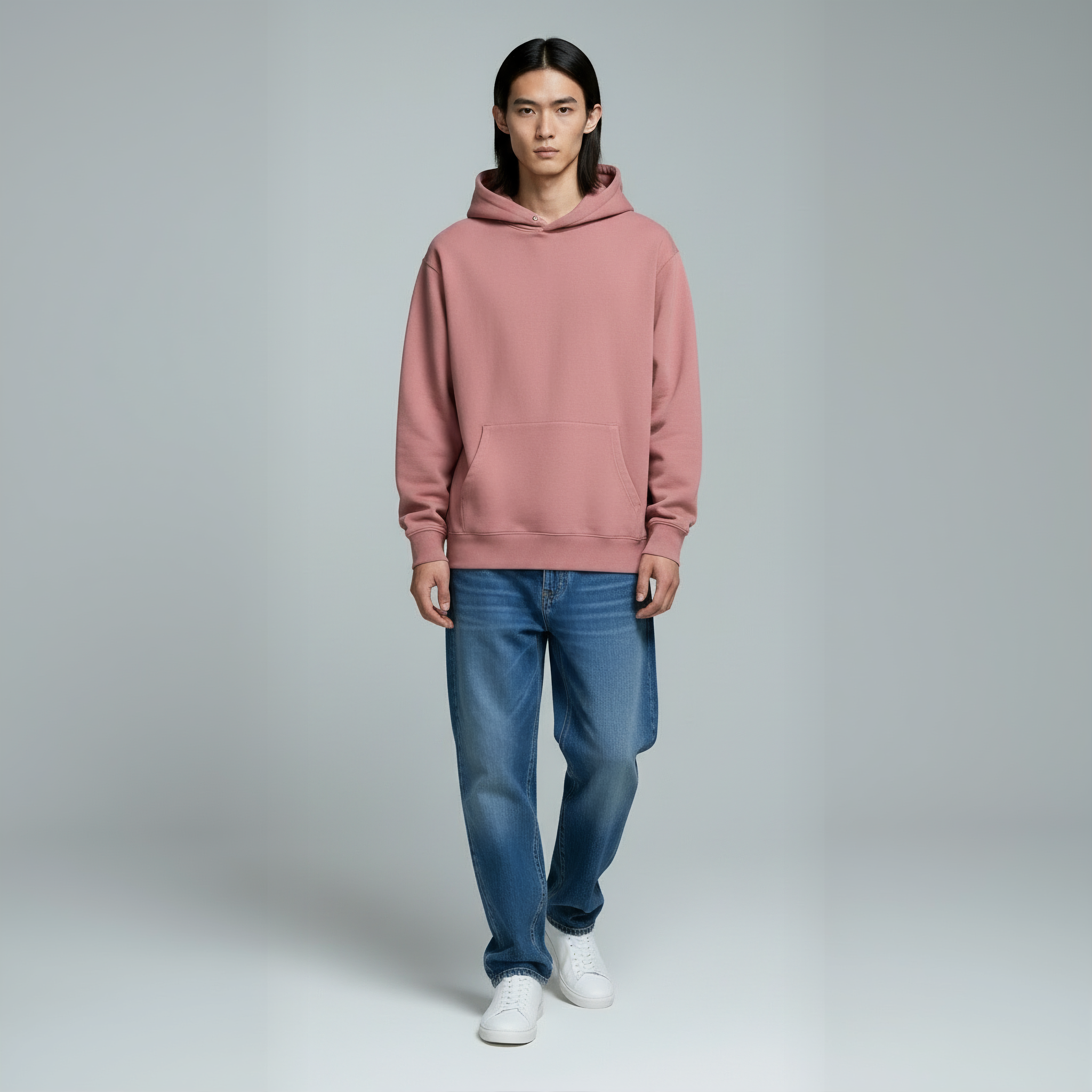 Pack of Drop Shoulder Hoodie- Rosewood-zoom-4