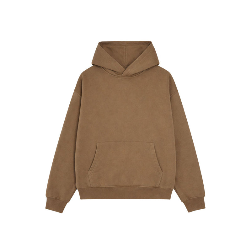 Drop Shoulder Hoodie-Black-zoom-