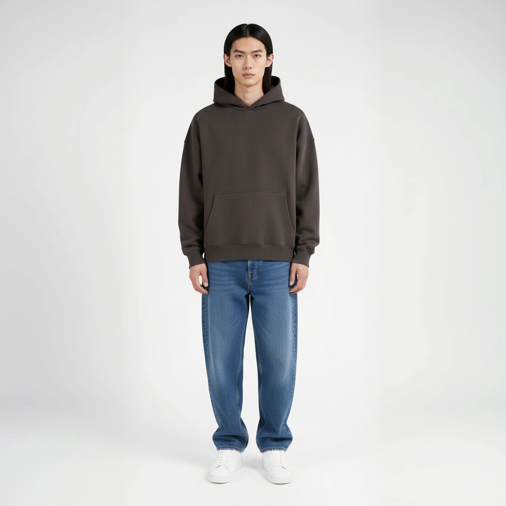 Pack of Drop Shoulder Hoodie- Espresso-zoom-2