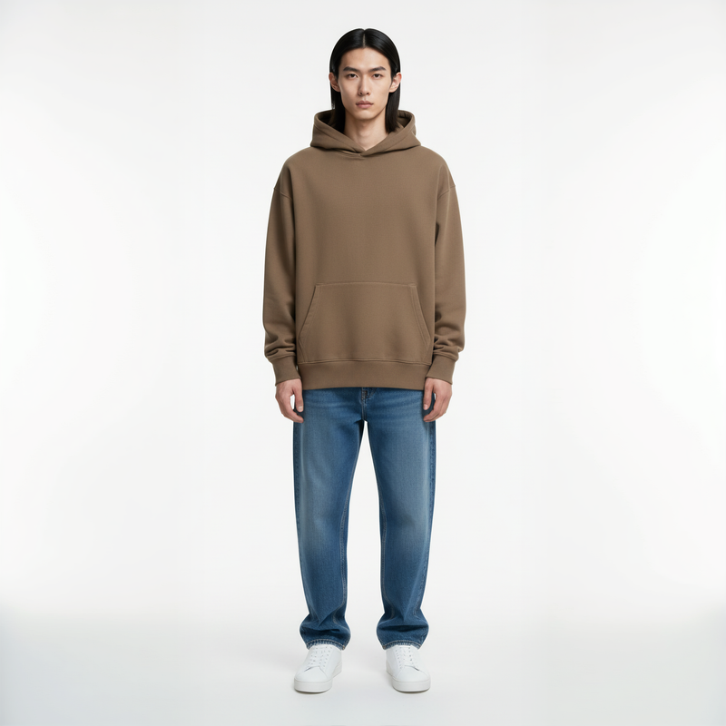 Pack of Drop Shoulder Hoodie- Clay-zoom-