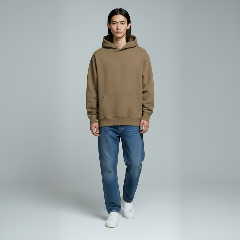 Pack of Drop Shoulder Hoodie- Clay-zoom-