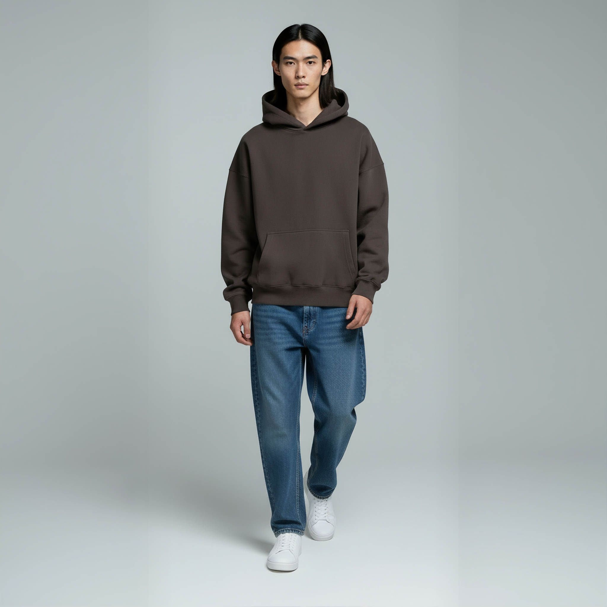 Drop Shoulder Hoodie- Espresso-zoom-4