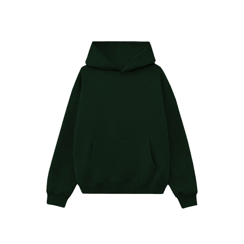 Drop Shoulder Hoodie- Charcoal-zoom-