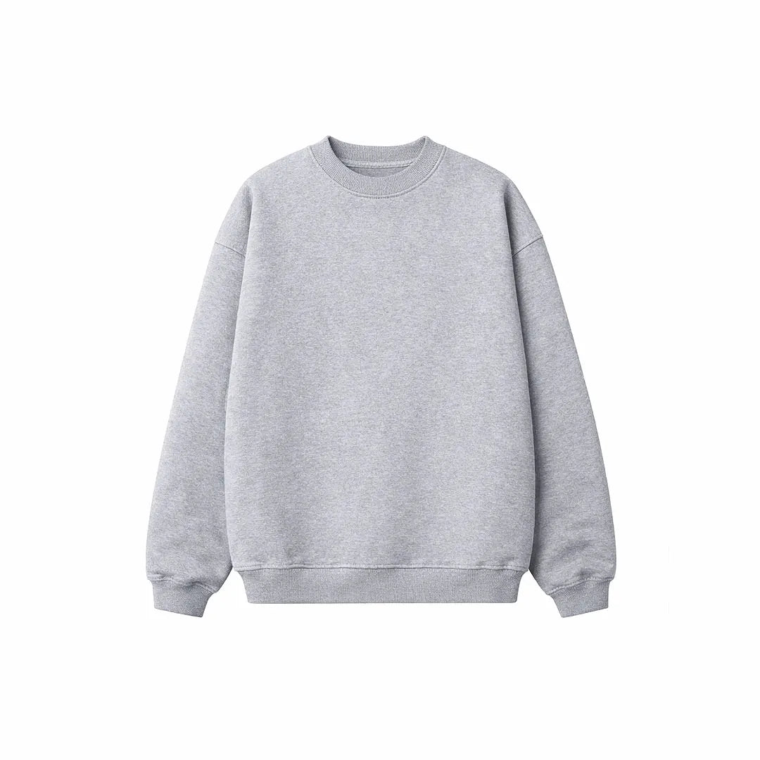 Drop Shoulder Crewneck- Charcoal-8