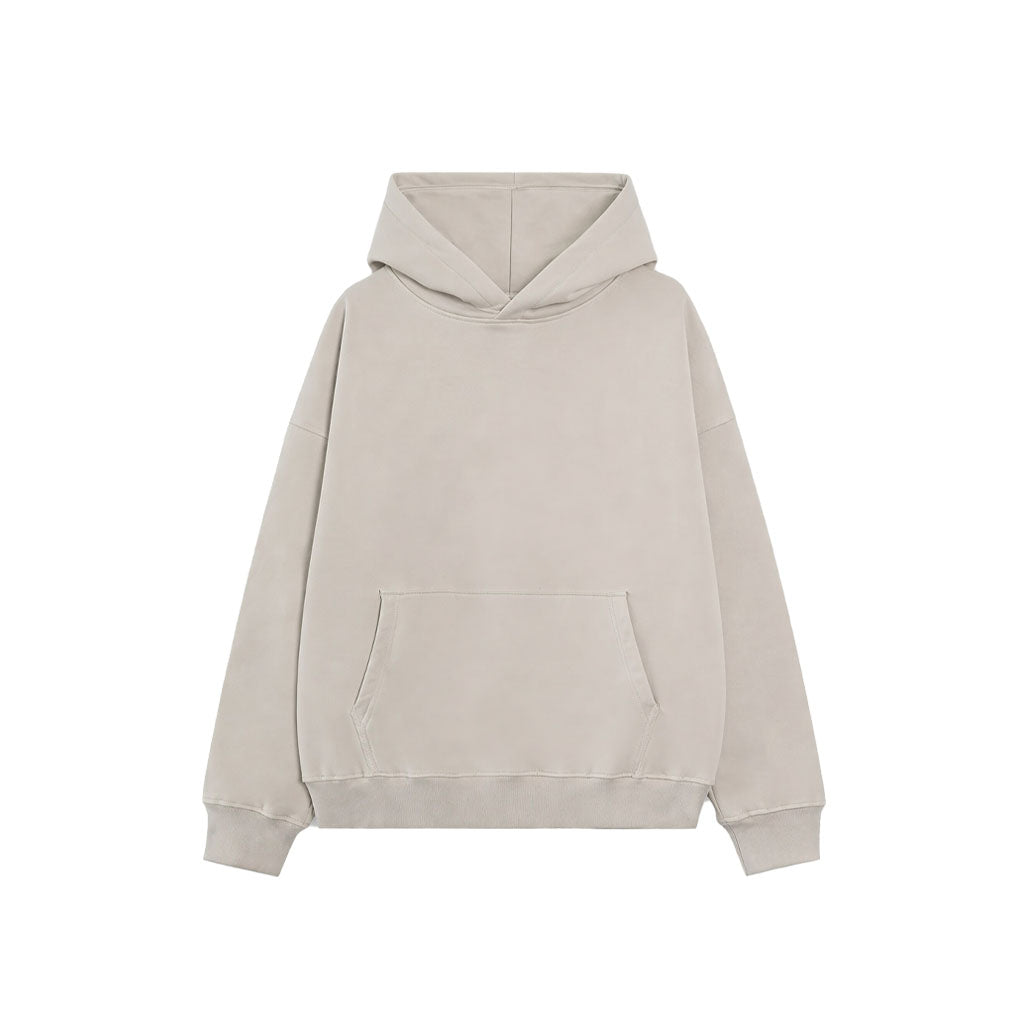 Ivory drop shoulder oversized hoodie in heavyweight cotton fabric
