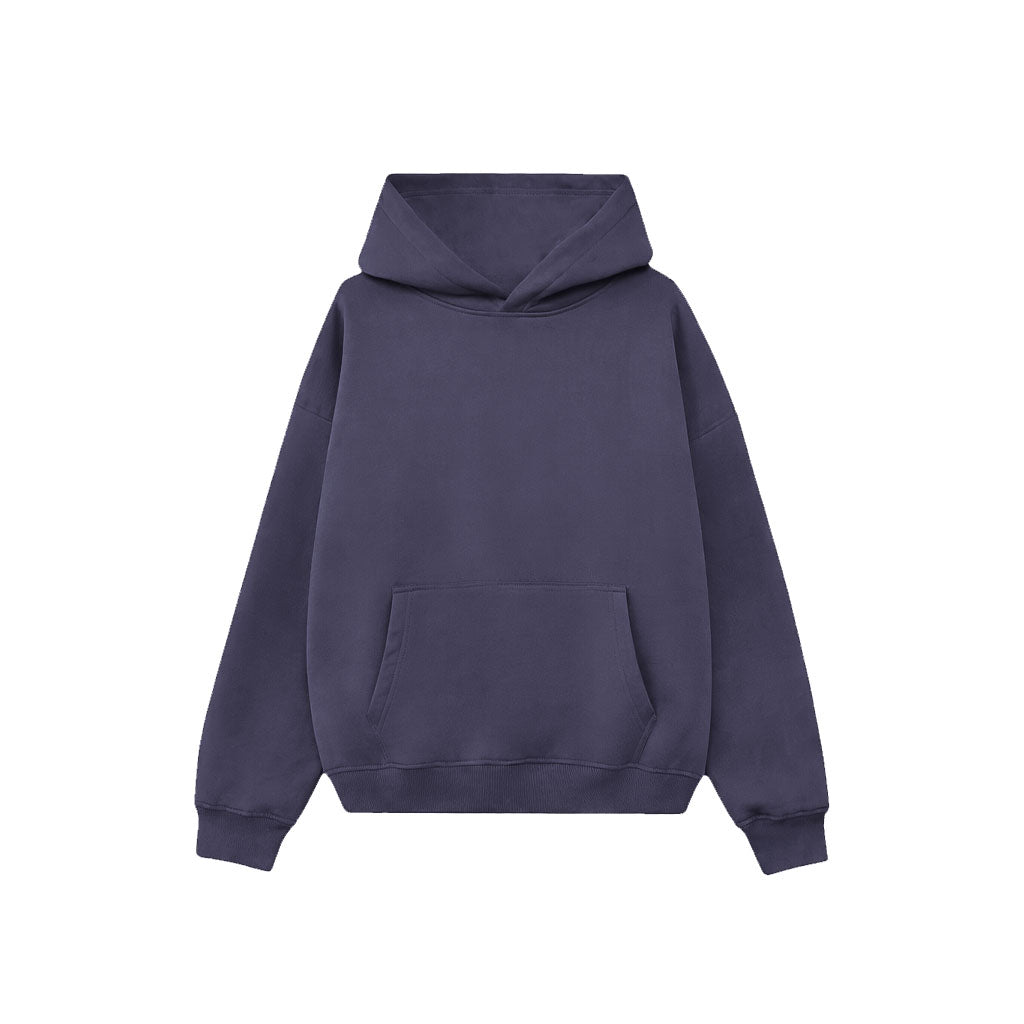 Drop Shoulder Hoodie-Black-zoom-10