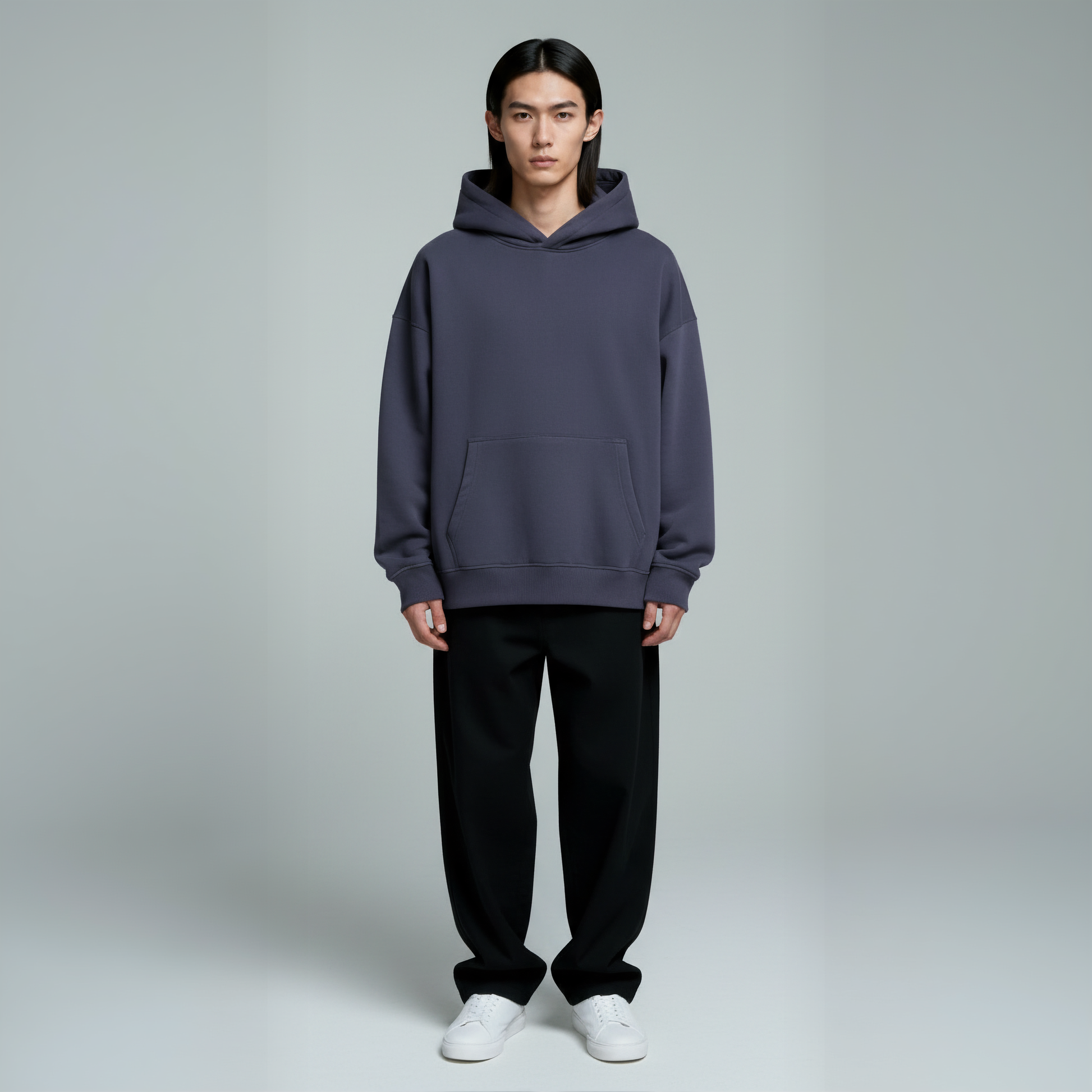 Pack of Drop Shoulder Hoodie- Blueberry-5