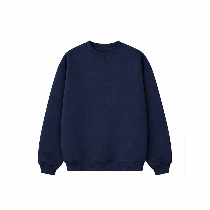 Drop Shoulder Crewneck- Blueberry-zoom-