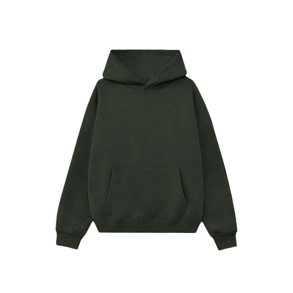 Drop Shoulder Hoodie-Black-zoom-12