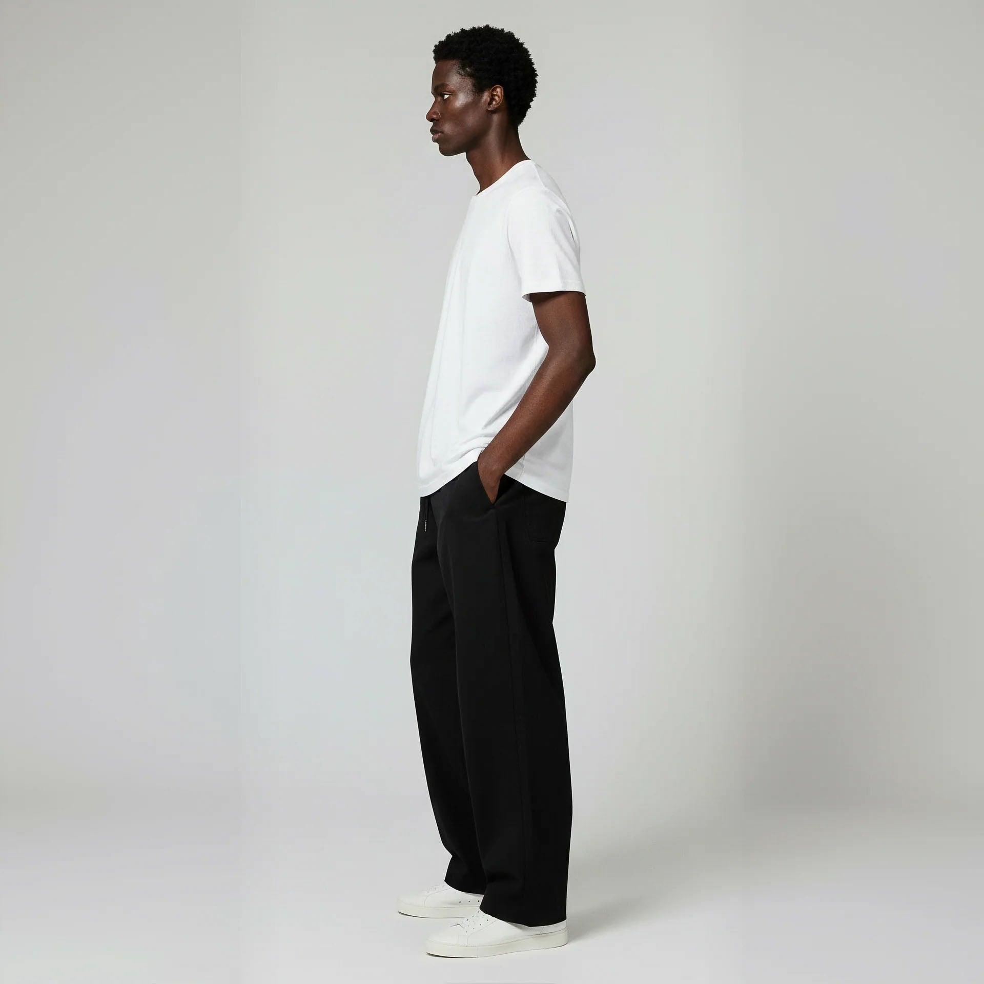 Open Bottom Trouser- Black-zoom-4