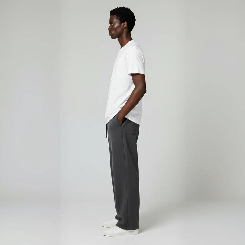 Open Bottom Sweatpant- Charcoal-zoom-