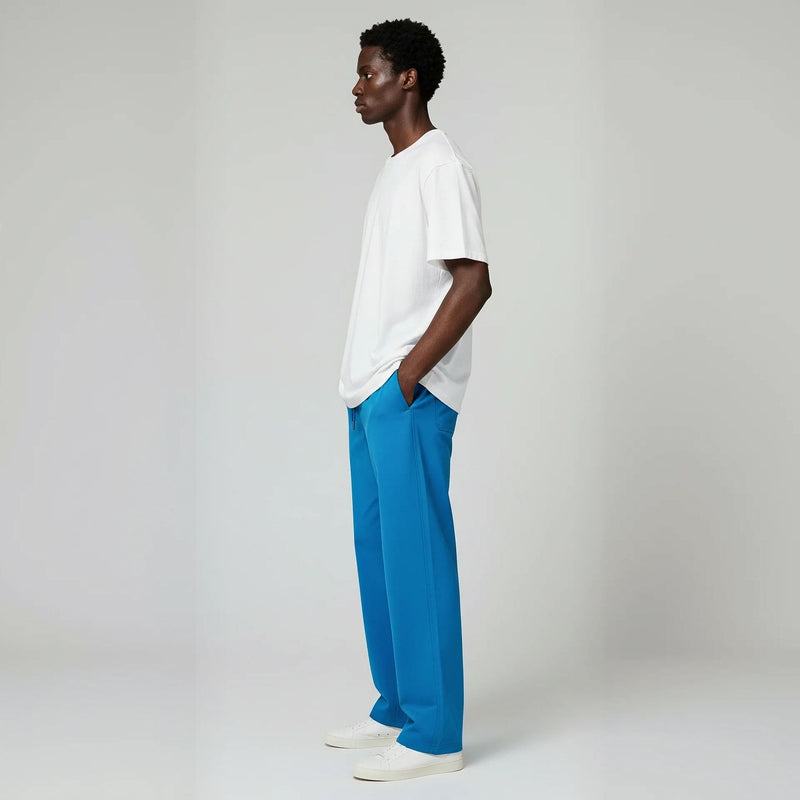 Open Bottom Sweatpants- Aqua-zoom-