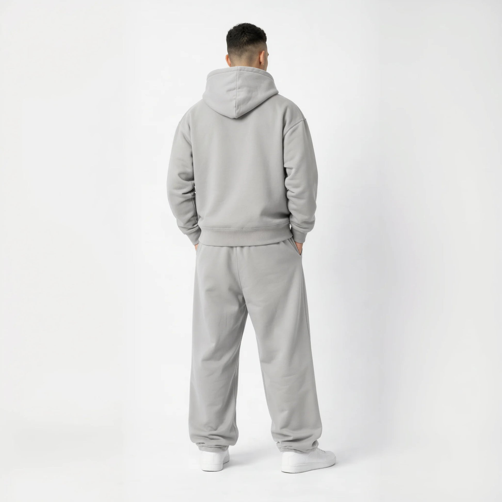 Drop Shoulder Hoodie-Pebble-3
