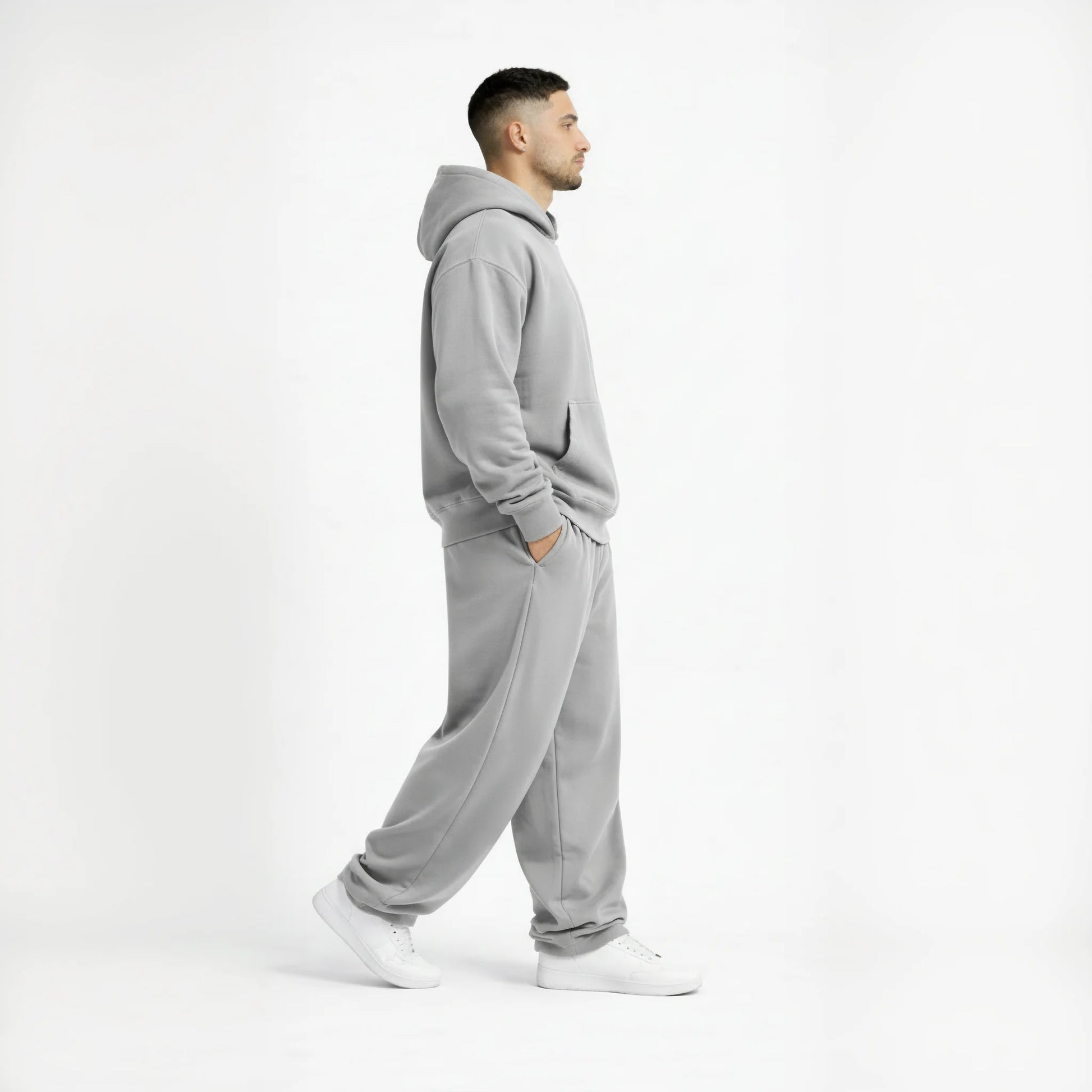 Drop Shoulder Hoodie-Pebble-5