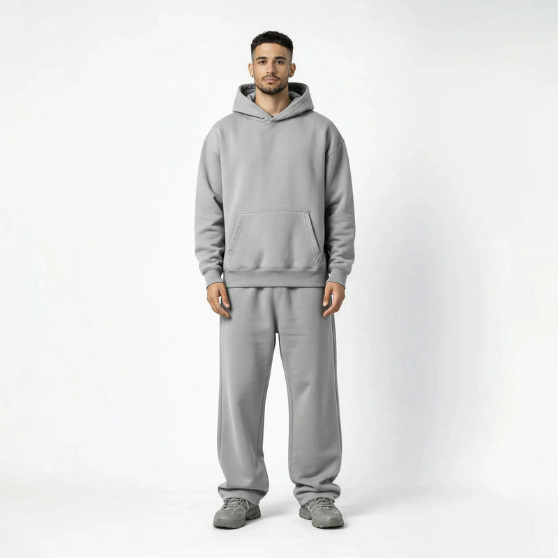Drop Shoulder Hoodie-Pebble-zoom-