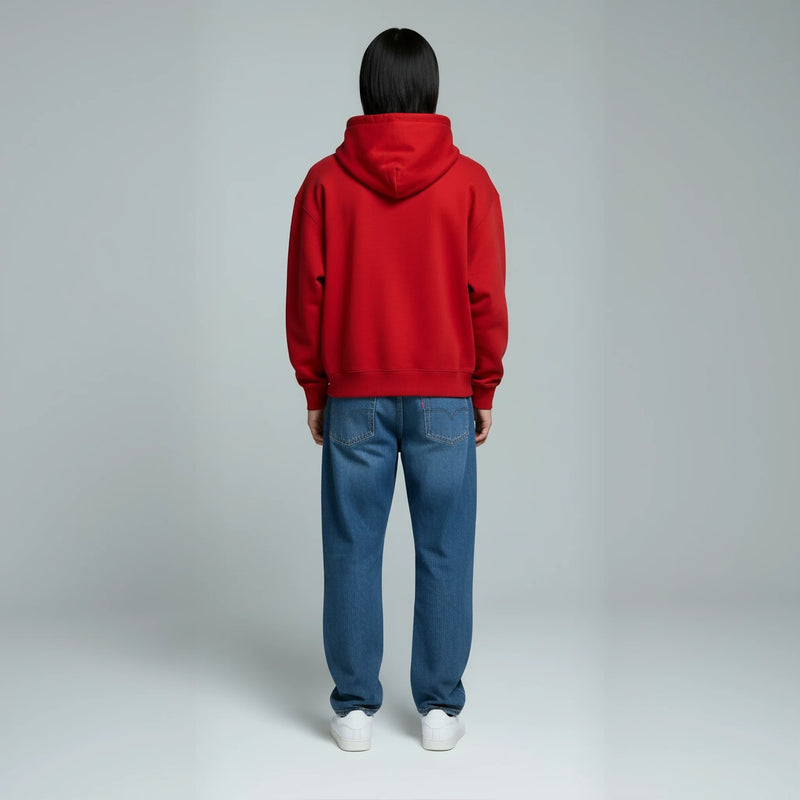 Pack of Drop Shoulder Hoodie- Red-zoom-
